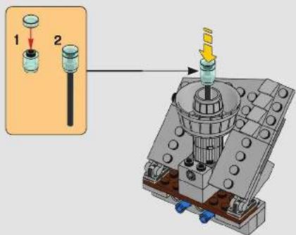 Technical diagram showing a mechanical assembly with labeled parts and directional arrow indicating assembly direction.