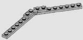 3D illustration of a mechanical linkage or bracket structure with multiple bolt holes (no text or symbols)