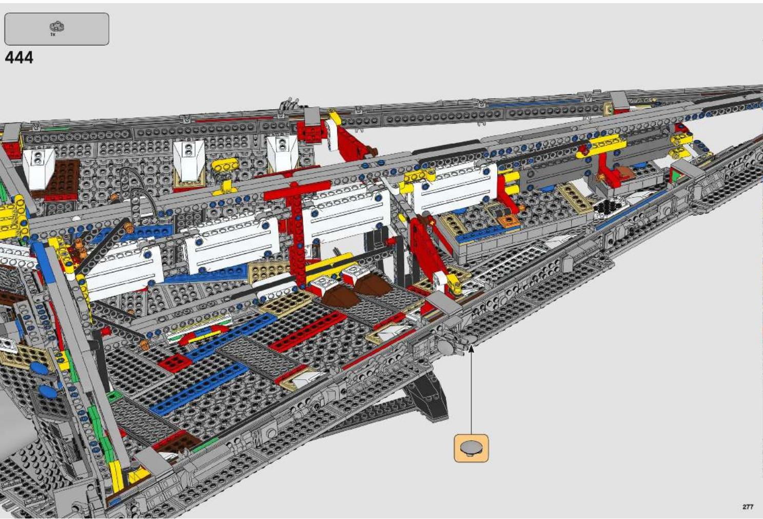3D architectural rendering of a large industrial or mechanical assembly with LEGO-bricked components and no visible text or symbols.