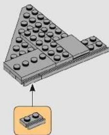 3D diagram of a triangular building structure with multiple circular components, showing an arrow pointing to a small inset component (no text or symbols present)