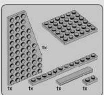 Diagram of various LEGO blocks arranged in a grid pattern (no text or symbols)