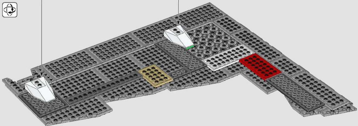 3D architectural floor plan of a building with circular grid structures and colored blocks (no text or symbols)