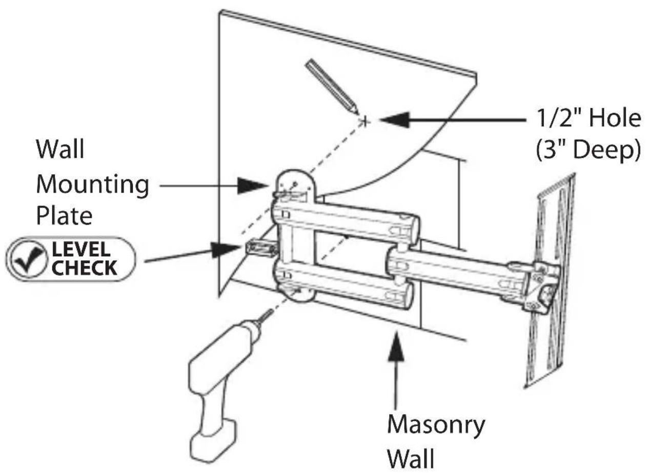 MONSTER FSM-ART-M-EFS - Installing the FlatScreen Mount continued Masonry Mounting - 1