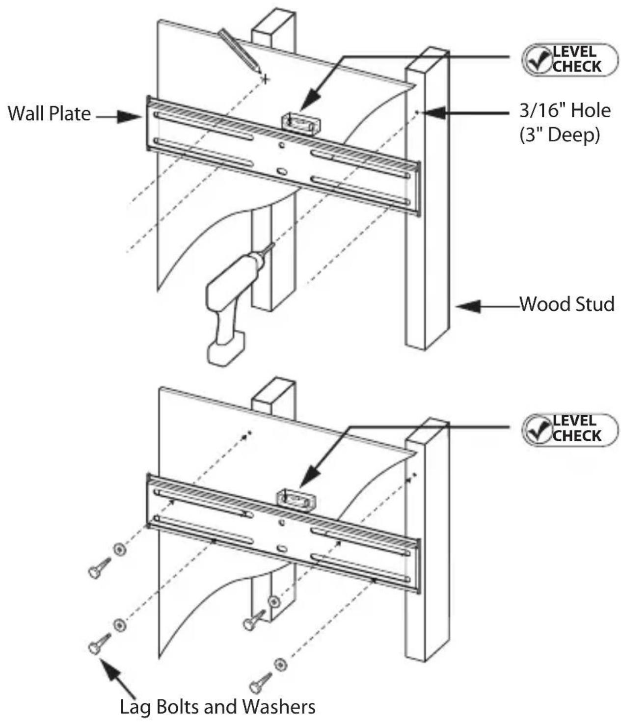 MONSTER FSM-FLAT-M-EFS - Wood Stud Mounting: - 1