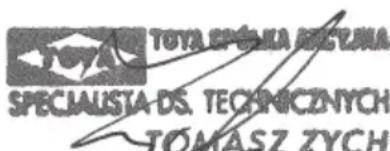 TOTA SPÓŁKA SZĘCZNA SPECIALISTA DS. TECHNICZNYCH TOMASZ ZYCH