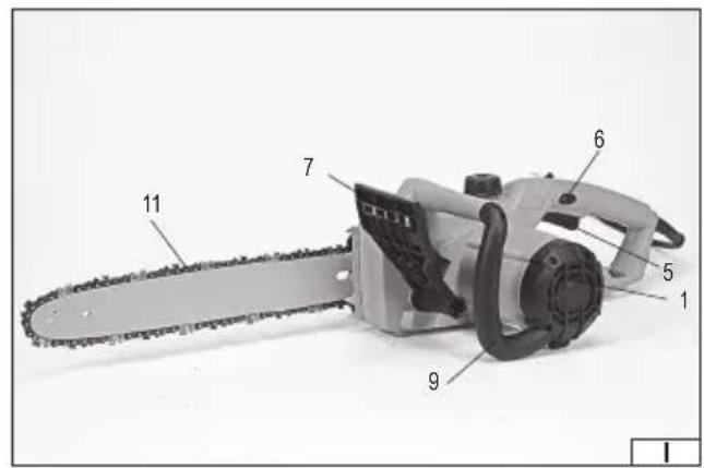 Labeled diagram of a chain drive with numbered parts for identification