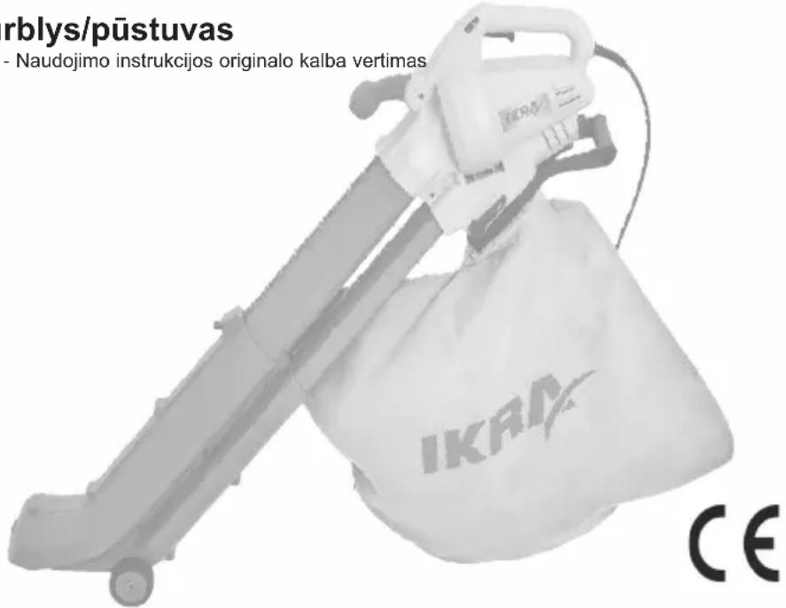 rblys/pūstuvas - Naudojimo instrukcijos originalo kalba vertimas IKRA CE
