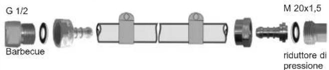G 1/2 Barbecue M 20x1,5 riduttore di pressione