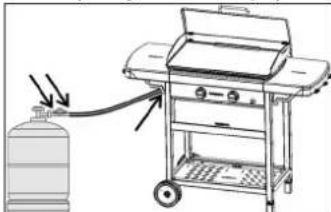 CAMPINGAZ Plancha Flame LX - O aparelho possui uma ligação roscada para admissão do gás G 1/2 entregue com a ponteira anelada NF e a junta já montadas. - 4