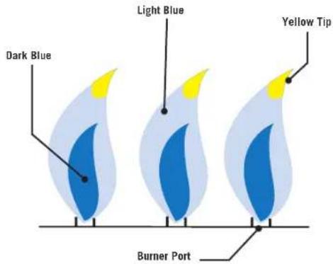 Dark Blue Light Blue Yellow Tip Burner Port