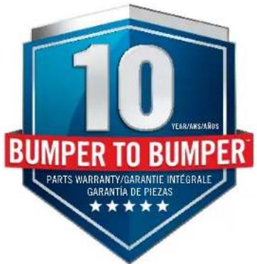 10 YEAR/AMG/AROS BUMPER TO BUMPER™ PARTS WARRANTY/GARANTIE INTÉGRALE GARANTIA DE PIEZAS ★★★★★