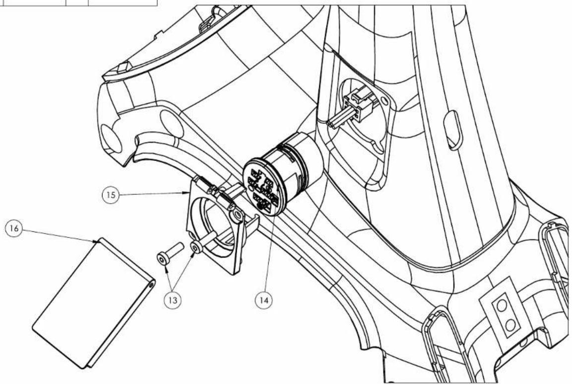 Technical diagram of a mechanical assembly with numbered components for identification