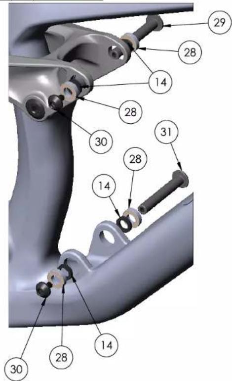 Technical diagram of a mechanical assembly with numbered components for identification