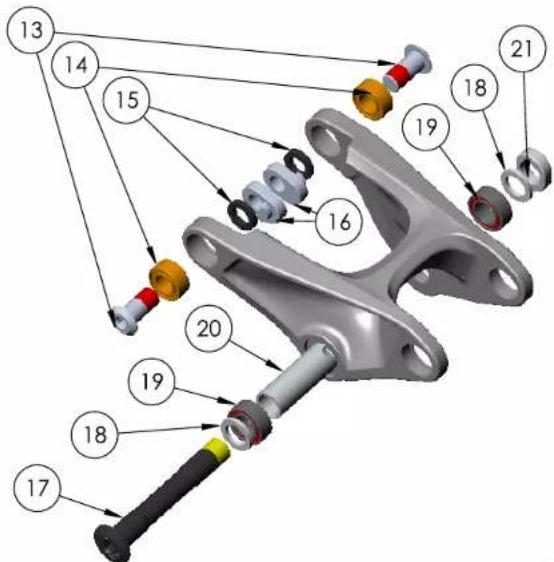Technical diagram of a mechanical assembly with numbered components for identification