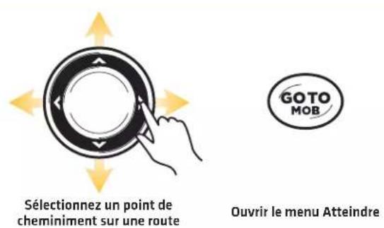 Sélectionnez un point de cheminement sur une route GOTO MOB Ouvrir le menu Atteindre