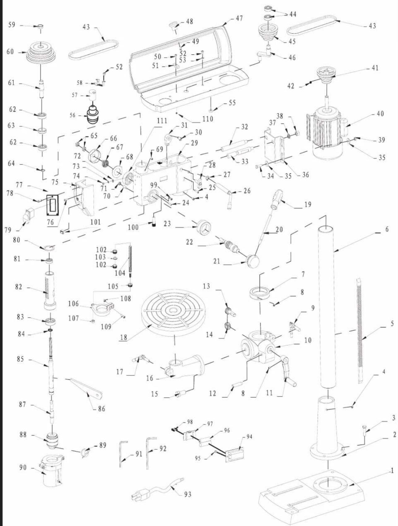 General International DP2003 - PARTS LIST - 1