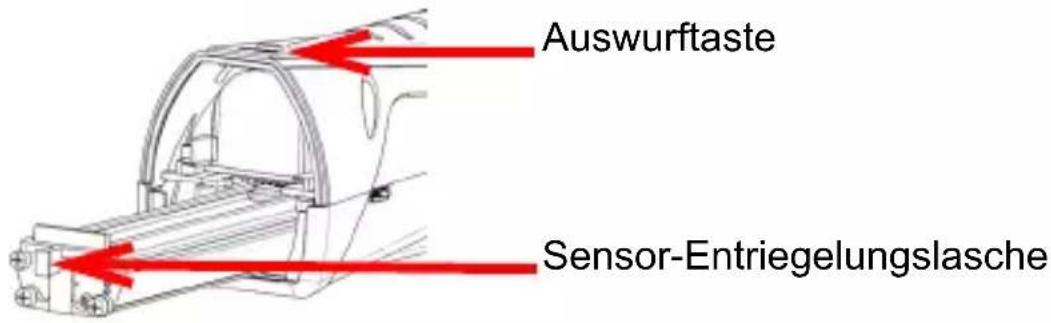 Auswurftaste Sensor-Entriegelungslasche