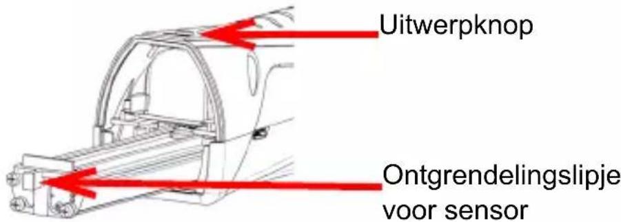 Uitwerpknop Ontgrendelingslipje voor sensor