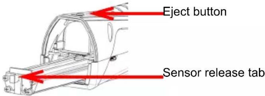 Eject button Sensor release tab