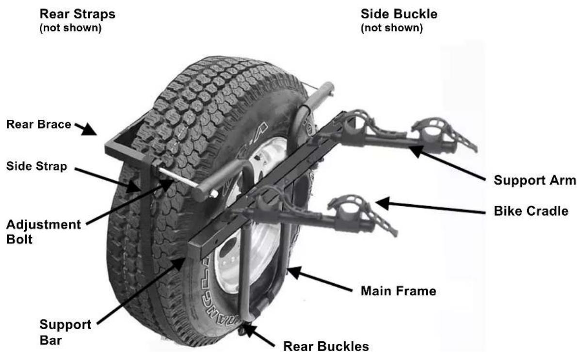 Hollywood Racks SR1 - Installation Instructions for Hollywood SR1 Spare Tire Bicycle Carriers - 1