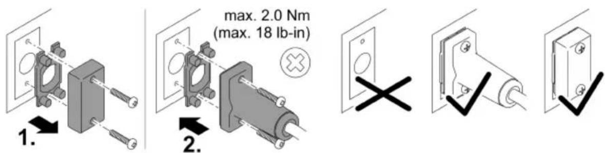 1. max. 2.0 Nm (max. 18 lb-in) 2.