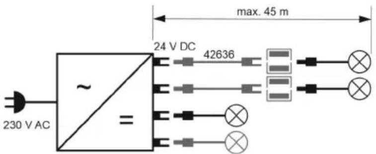 230 V AC ~ = 24 V DC 42636 max. 45 m