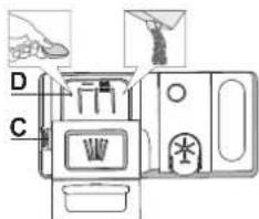 HOTPOINT H7I HP42 LO - НАПОВНЕННЯ ДОЗАТОРА МИЮЧОГО ЗАСОБУ - 1