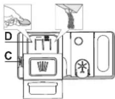 HOTPOINT H7I HP42 LO - RIEMPIMENTO DEL DISTRIBUTORE DETERSIVO - 1