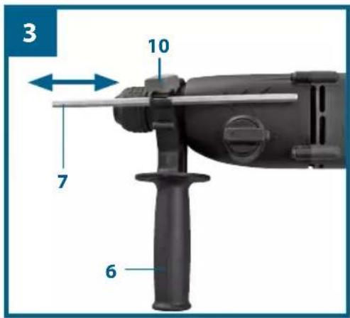 Workzone WZBH 600 - Per motivi di sicurezza usate il martello perforatore solo con l'impugnatura addizionale. - 2