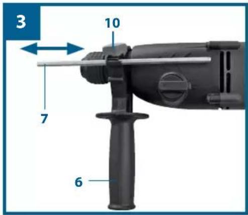 Workzone WZBH 600 - Utilisez le marteau perforateur uniquement avec sa poignée supplémentaire, pour des raisons de sécurité. - 2