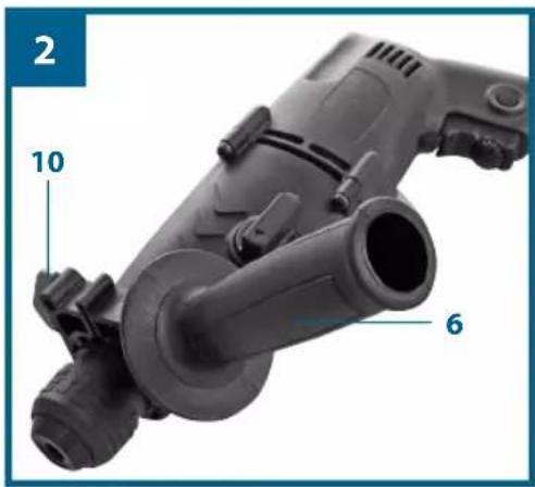 Workzone WZBH 600 - Per motivi di sicurezza usate il martello perforatore solo con l'impugnatura addizionale. - 1