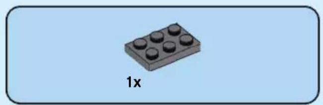 3D illustration of a LEGO brick with eight circular indentations, labeled '1x' below (no other text or symbols)