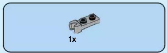 Simple illustration of a mechanical component with two circular holes and a curved end, labeled '1x' (no text or symbols on the object itself)