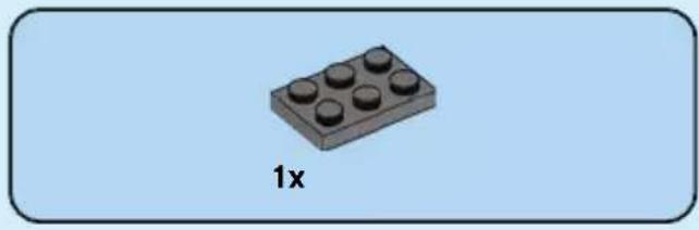 3D illustration of a LEGO brick with eight circular indentations, labeled '1x' below (no other text or symbols)