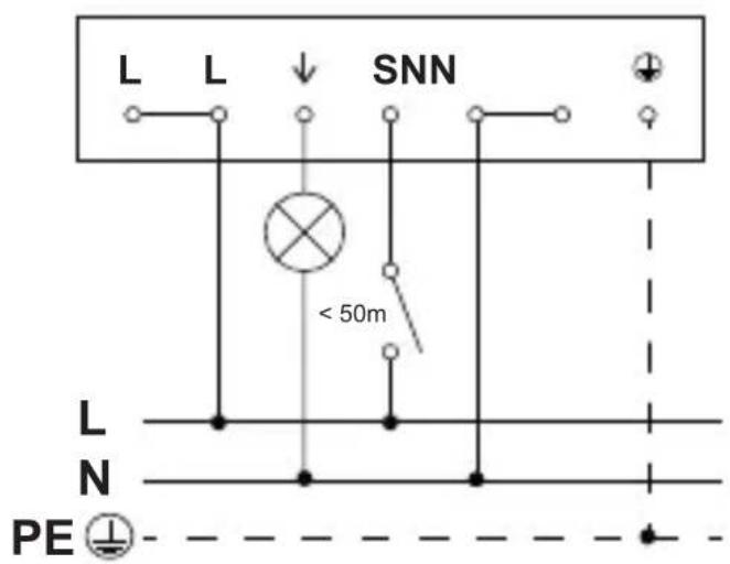 L L ↓ SNN < 50m L N PE ⊥ - - - - - - - - - - - - - - - - - - - - - - - - - - - - - - - - - - - - - - -