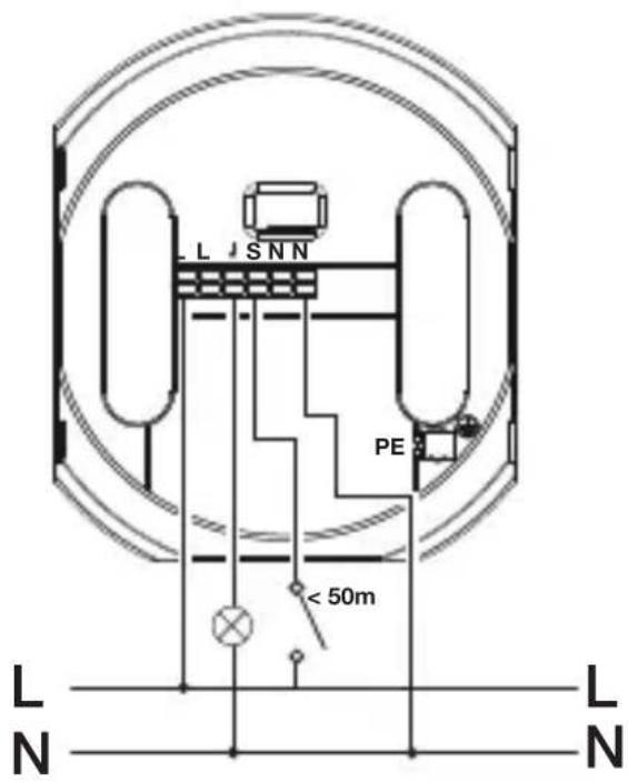 STEINEL MD-8 ECO COM1 - Diagrama electrónico COM1 de superficie – conexión en paralelo - 2