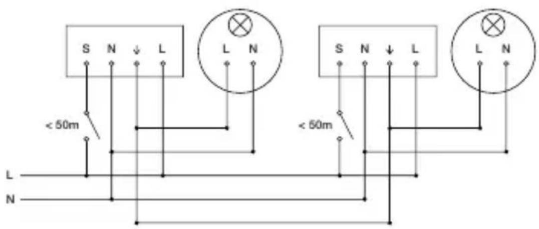 STEINEL PD-24 ECO COM1 - Schéma des connexions COM1 encastré - 2