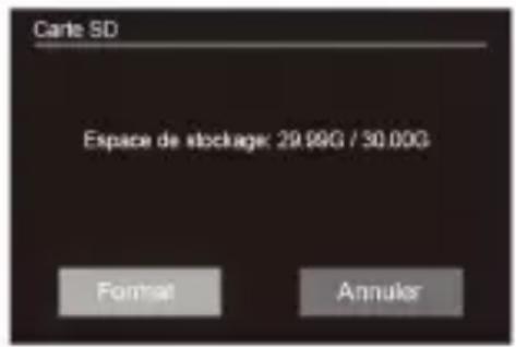 Carte SD Espace de stockage: 29.99G / 30.00G Format Annuler