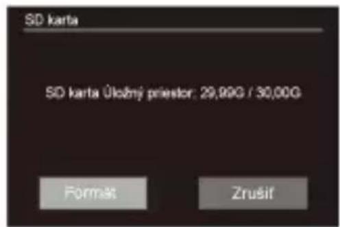 SD karta SD karta Úložný priestor: 29,990 / 30,000 Format Zrušif