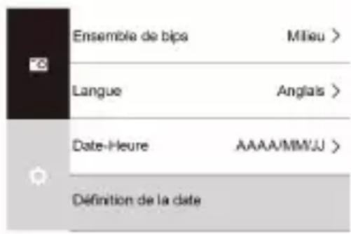 Ensemble de bips Mlleu > Langue Anglais > Date-Heure AAAA/MM/JU > Définition de la date