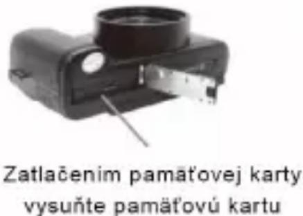 Zatlačenim pamătovej karty vysuňte pamătovú kartu