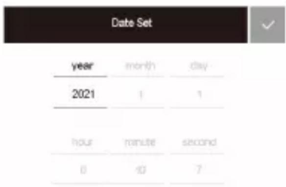 Date Set year/month/day 2021 1 1 hour minute second 0 10 7