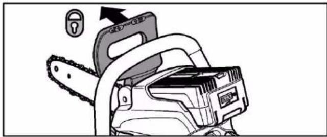 Fuxtec E212C - Manually activating the chain brake - 1