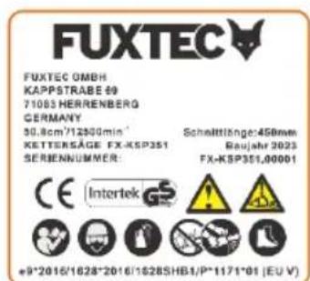 Fuxtec FX-KSP250 - Simbolos na motosserra - 8