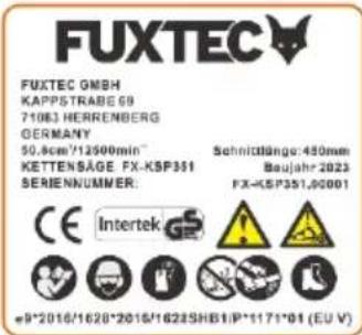 Fuxtec FX-KSP250 - Etiqueta de advertencias - 1