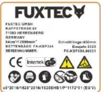 Fuxtec FX-KSP250 - Znak ostrzewczy - 2