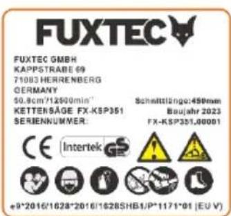 Fuxtec FX-KSP250 - Schild Warnhinweise - 1