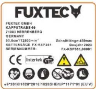 Fuxtec FX-KSP250 - Znak ostrzewczy - 1