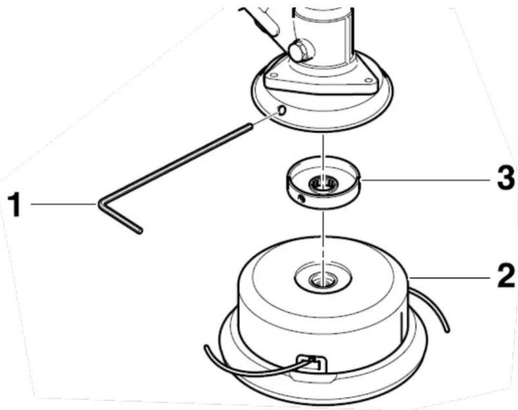 Fuxtec FX-MS125 - Installation of the lawn trimmer (thread spool) - 1