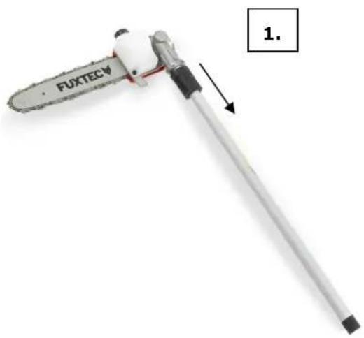 Fuxtec FX-MT152 - Verwendung des schwenkbaren Astsägenaufsatzes: - 1